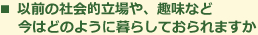 以前の社会的立場や、趣味など今はどのように暮らしておられますか